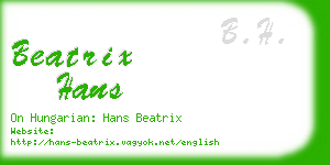 beatrix hans business card